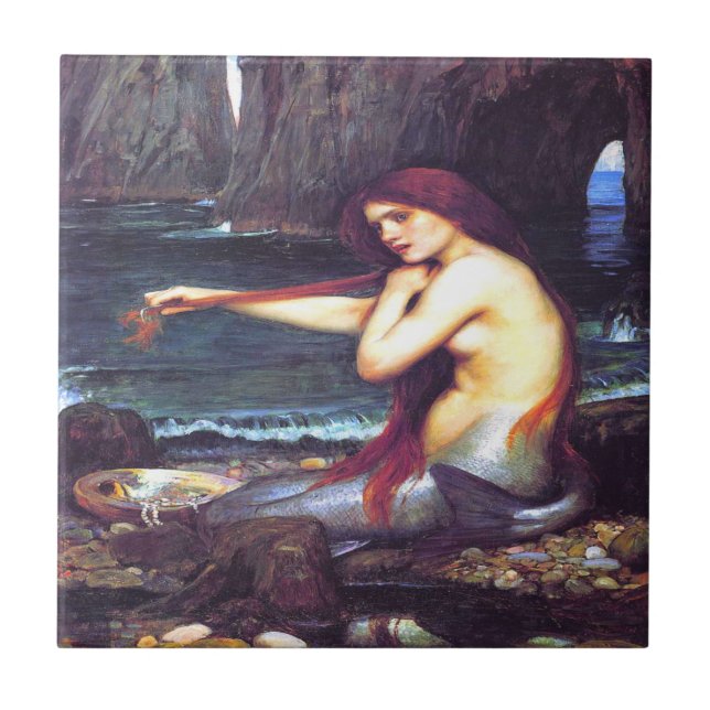 A Sjöjungfru John William Waterhouse Kakelplatta (Framsidan)