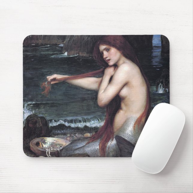 A Sjöjungfru John William Waterhouse Mythological Musmatta (Med mus)