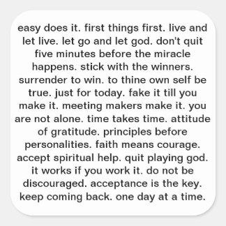 A-slogan-dekal Fyrkantigt Klistermärke