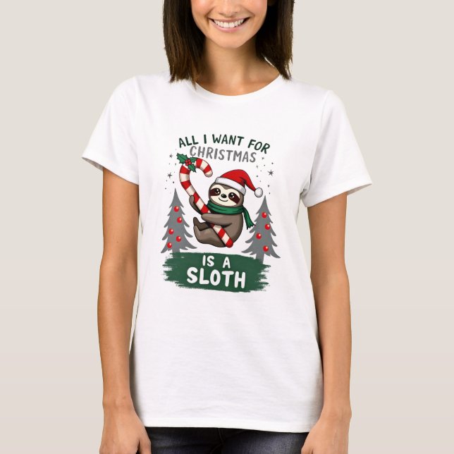A Sloth For Christmas. Cute, Christmas Sloth With  T Shirt (Framsida)