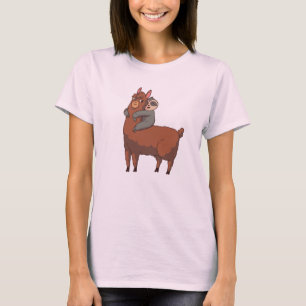 A Sloth Riding a Llama T Shirt