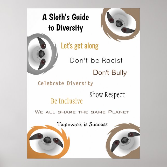 A Sloth's Guide to Diversity from Group of Sloths Poster (Framsidan)