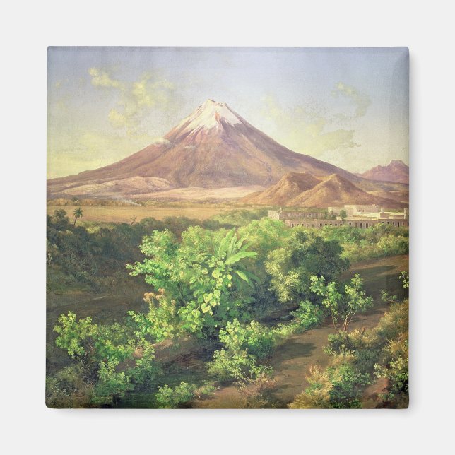 A Small Volcano in Mexican Countryside, 1887 (olja Magnet (Framsidan)