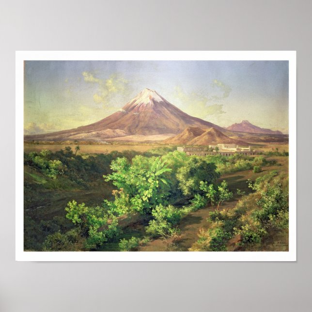 A Small Volcano in Mexican Countryside, 1887 (olja Poster (Framsidan)