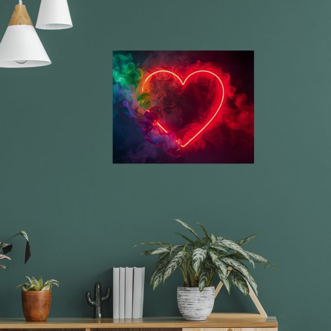A Smoking Red Hot Heart on a Modern Wall Poster (Vardagsrum 1)