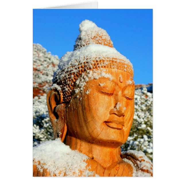 A Snö Buddha Hälsningskort (Framsidan)