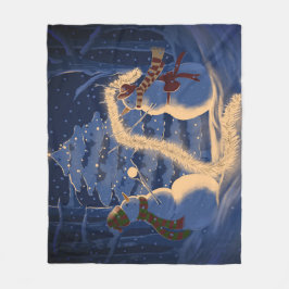 A Snowman Christmas Fleecefilt