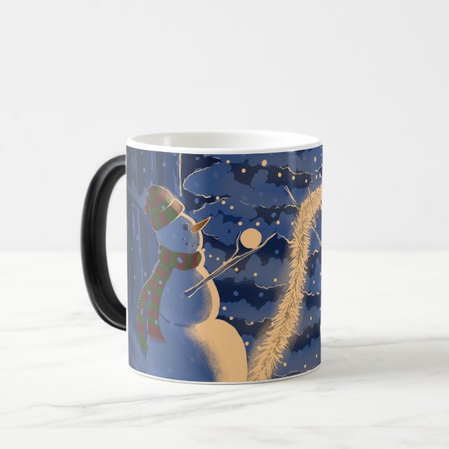 A Snowman Christmas Magisk Mugg (Framsida vänster)