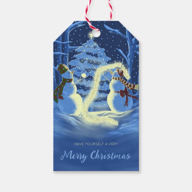 A Snowman Christmas Presentetikett (Framsidan)