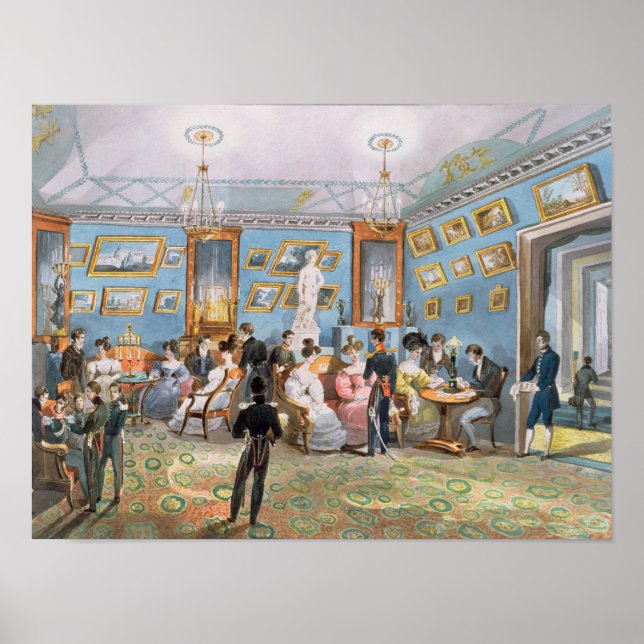 A Society Teckning Room, 1830 Poster (Framsidan)
