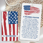 A Soldiers Prayer Military Patriotic American Flag<br><div class="desc">En soldats Prayer-nyckelkedja i en amerikansk flagga-design. Denna soldat bönekedja är perfekt för hela grenar inom militären. En underbar gåva till ny armé, grundutbildning och upploppsläger student, eller för att ta med kort till militär personal. De här soldaterna ber om nyckelkedjor är en fantastisk gåva till er militär som åker...</div>