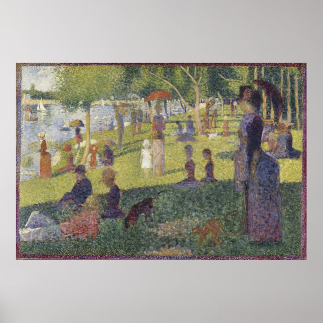 A Söndag Aftermidön La Grande Jatte Seurat Poster (Framsidan)