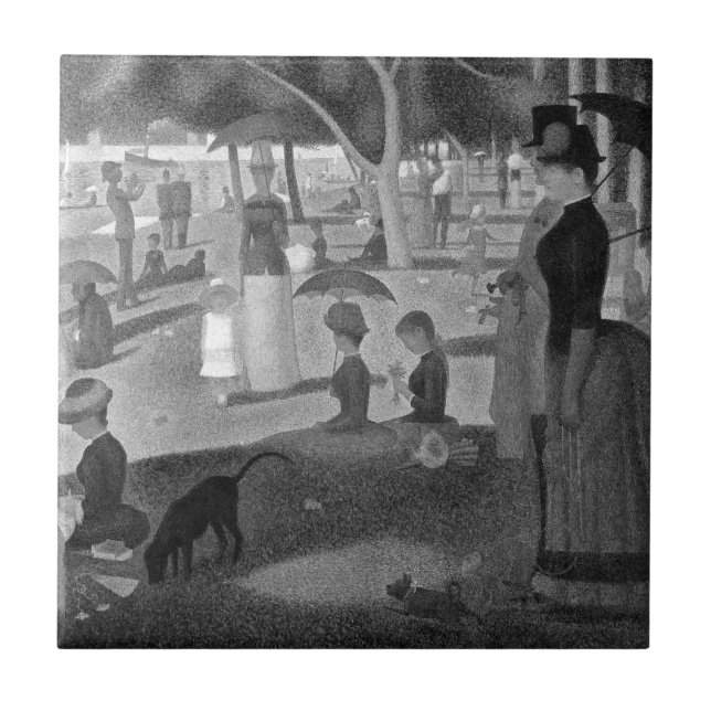 A Söndag eftermiddag om La Grande Jatte av Seurat  Kakelplatta (Framsidan)