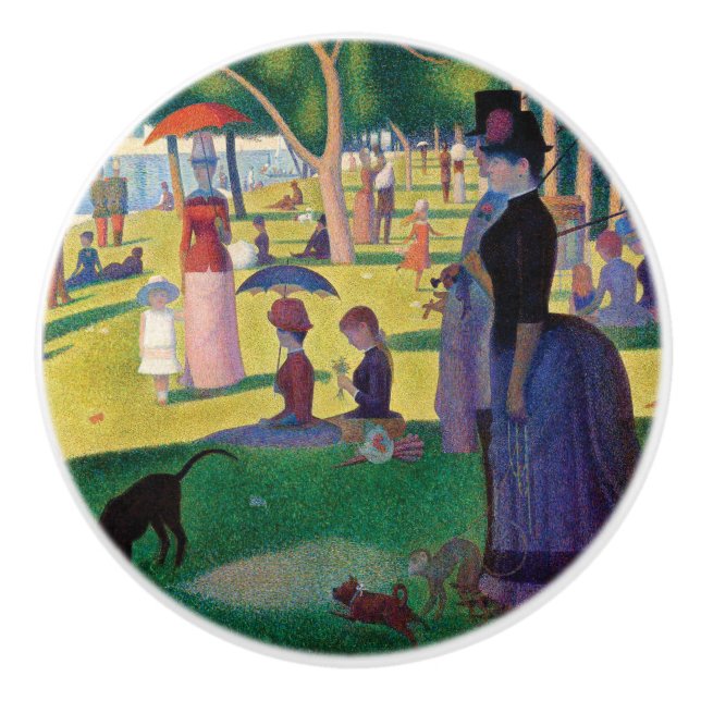 A Söndag eftermiddag om La Grande Jatte av Seurat Knopp (Framsidan)