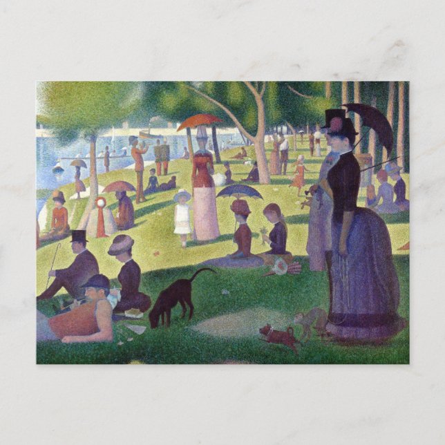 A Söndag eftermiddag om La Grande Jatte av Seurat Vykort (Framsida)