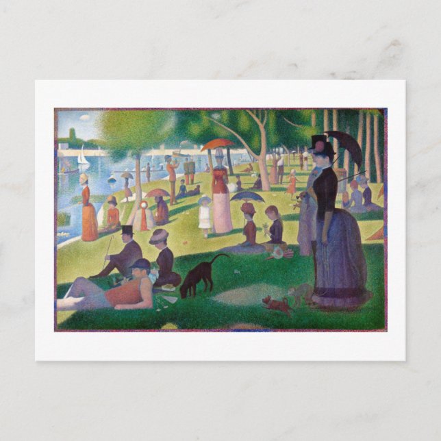 A Söndag eftermiddag vid La Grande Jatte, Seurat Vykort (Framsida)