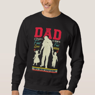 A Sons First Hero och A Daughn First Kärlek Pappa Lång Ärmad Tröja