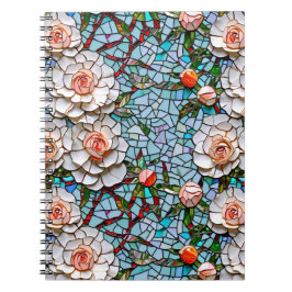 A Söt Faux Mosaic-Blommönstret Anteckningsbok