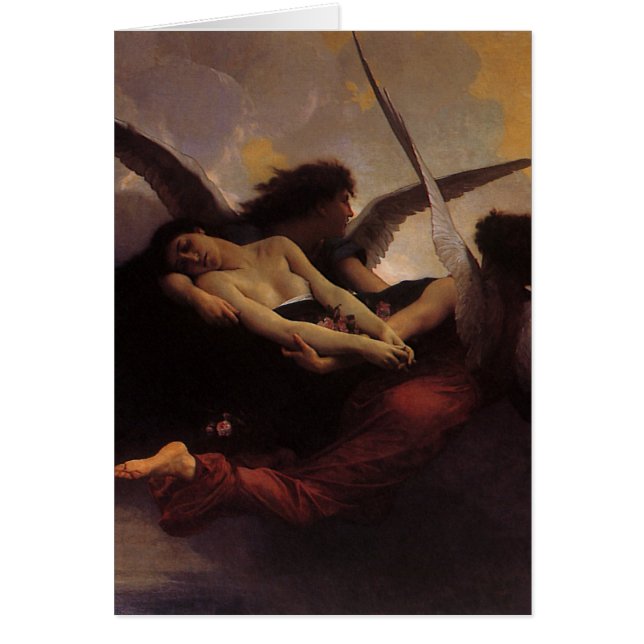 A Soul, framkallad till himlen av Bouguereau Hälsningskort (Framsidan)