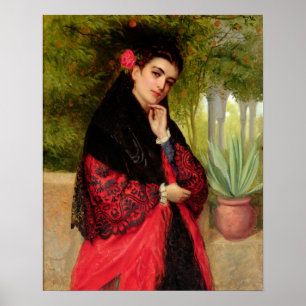 A Spain Beauty, 1872 (oil on canvas) Poster
