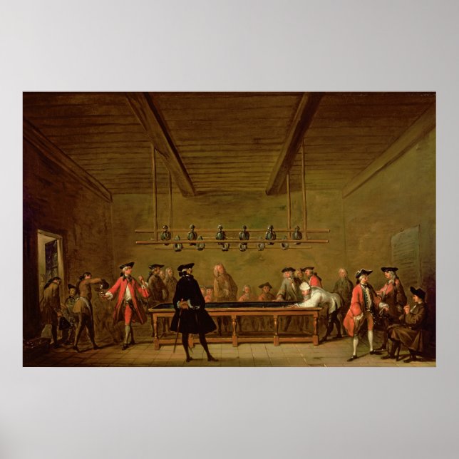 A-spel av Billiards, 1720-26 Poster (Framsidan)
