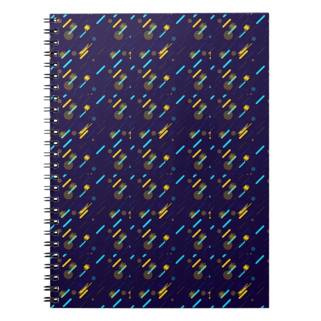 A spiral notebook with a dark blue cover  anteckningsbok (Framsidan)