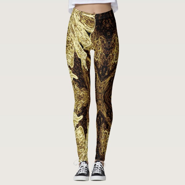 A Splash Of Golden Brown 2 Leggings (Framsida)
