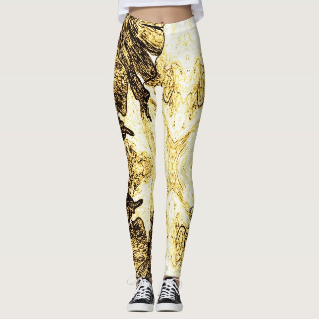 A Splash Of Golden Brown Leggings (Framsida)