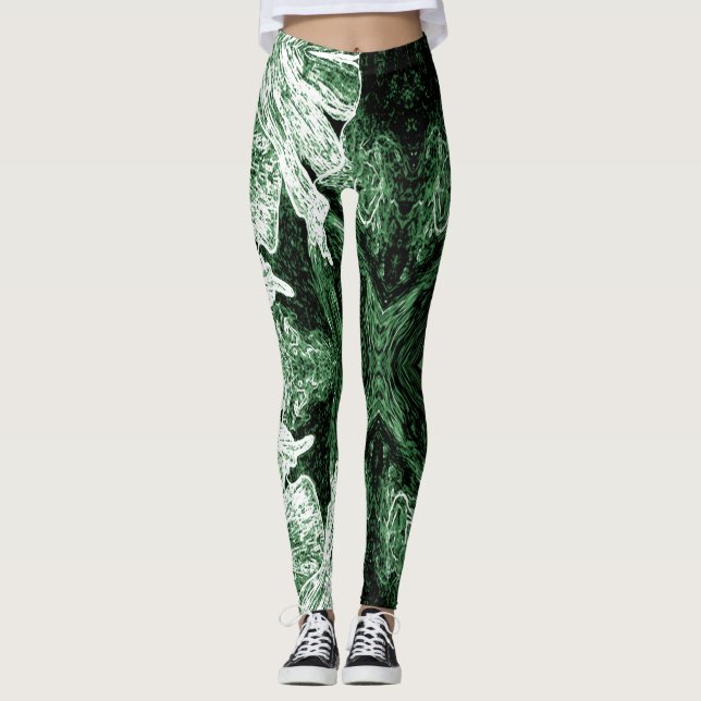 A Splash Of Green 2 Leggings (Framsida)