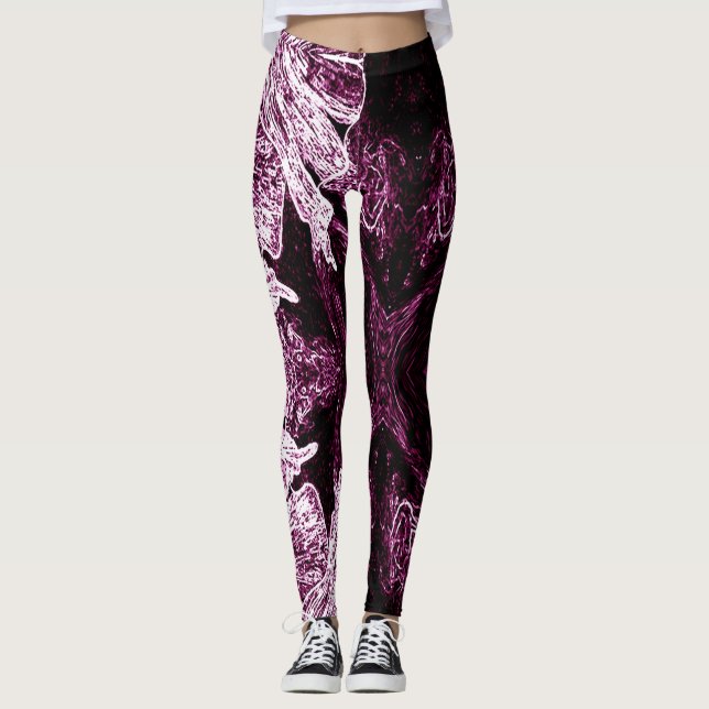 A Splash Of Rose Pink 2 Leggings (Framsida)