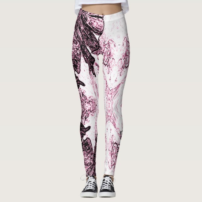 A Splash Of Rose Pink Leggings (Framsida)