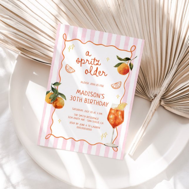 A Spritz Older Hand Drawn Birthday Inbjudningar (Skapare uppladdad)