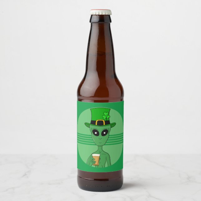 A St. Patrick's Alien Ölflaska Etikett (Framsida)