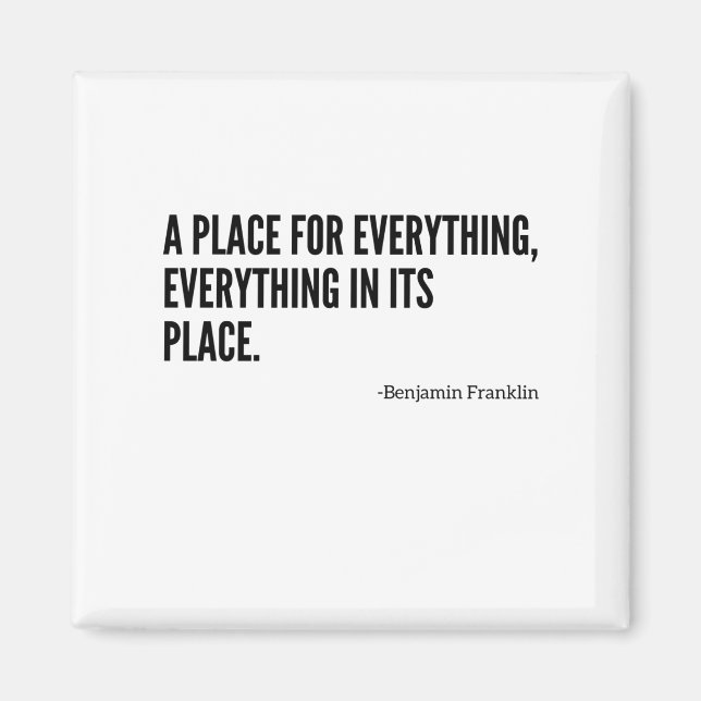 A ställe för allt magnet (Framsidan)