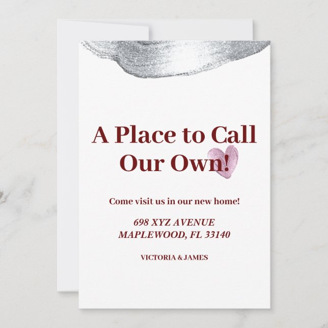 A ställe för att kalla vår egen uppvärmning av par inbjudningar (Framsida)