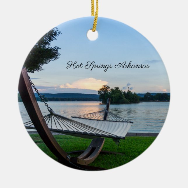 A Ställe för att slappna av i cirkulären Julgransprydnad Keramik (Framsidan)