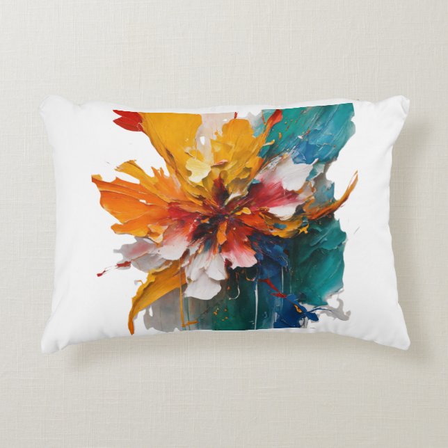A stänk av blomkonst prydnadskudde (Framsidan)