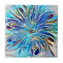 A Stänk i Blue Färg Ceramic Tile