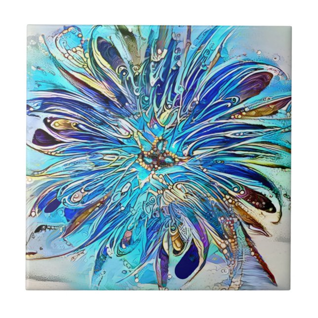 A Stänk i Blue Färg Ceramic Tile Kakelplatta (Framsidan)