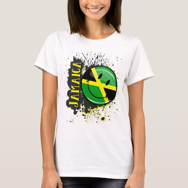 A Stänk i Jamaica Smiling Flagga T-shirt (Framsida)