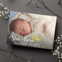 A Star är Born Birth Photo Announcement Postcard