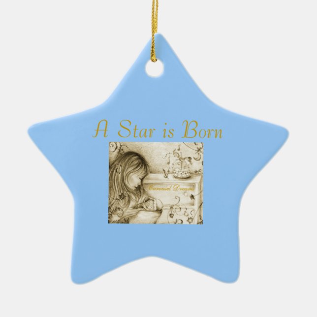 A Star är Born Blue Ceramic Star Ornament (Framsidan)