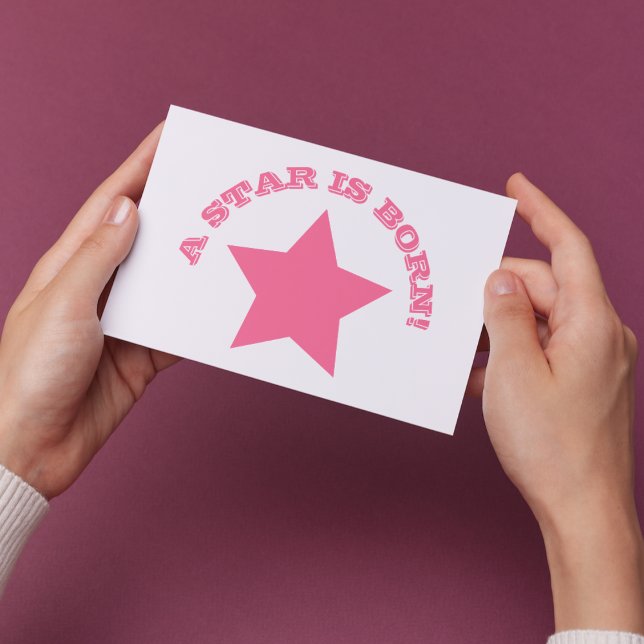 A Star är Born - Roligt Rosa Star Vykort (Skapare uppladdad)