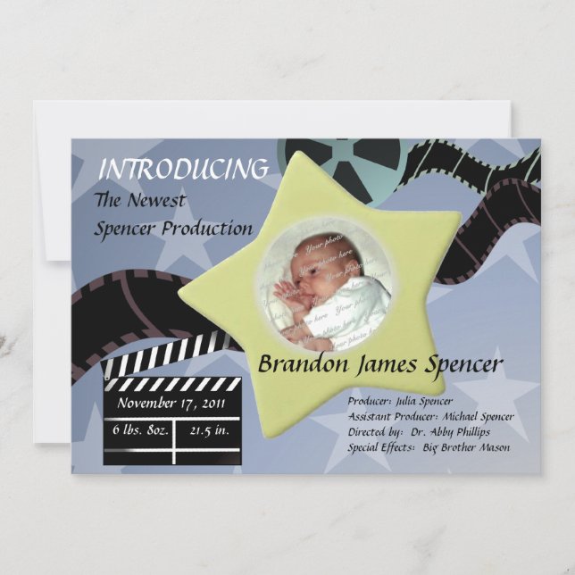 A Star är född/blå Meddelande (Framsida)