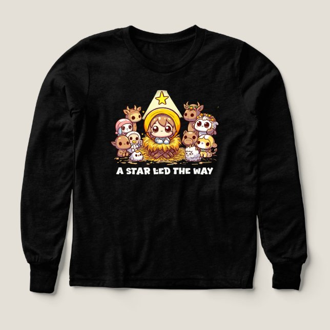 A Star Led The Way: Baby Jesus T Shirt (Design framsida)