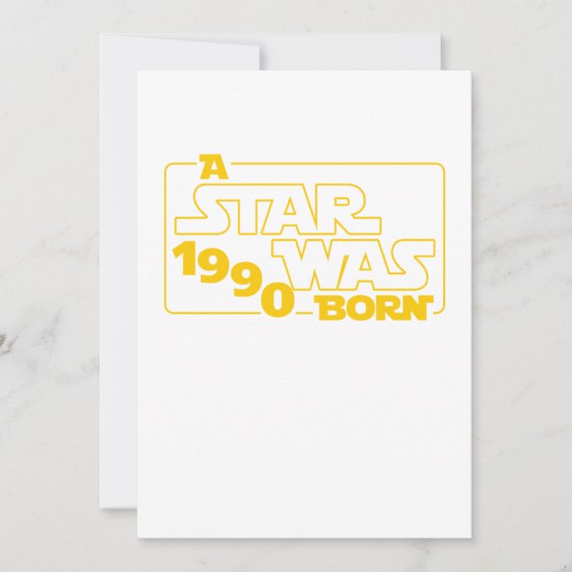 A Star Was Born 1990 30 th Birthday Gift Inbjudningar (Framsida)
