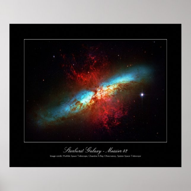 A Starburst Galaxy - Messier 82 (Cigar Galaxy) Poster (Framsidan)