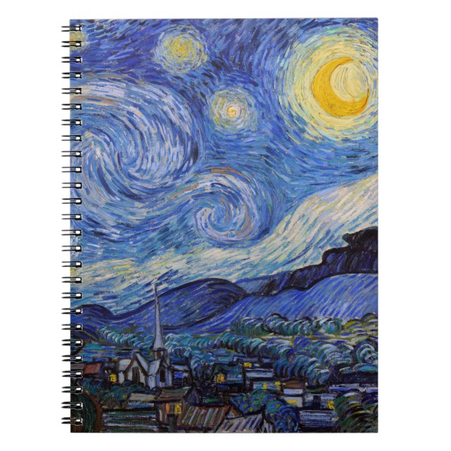 A Starry Night: Saint Remy av Vincent Van Gogh Anteckningsbok (Framsidan)