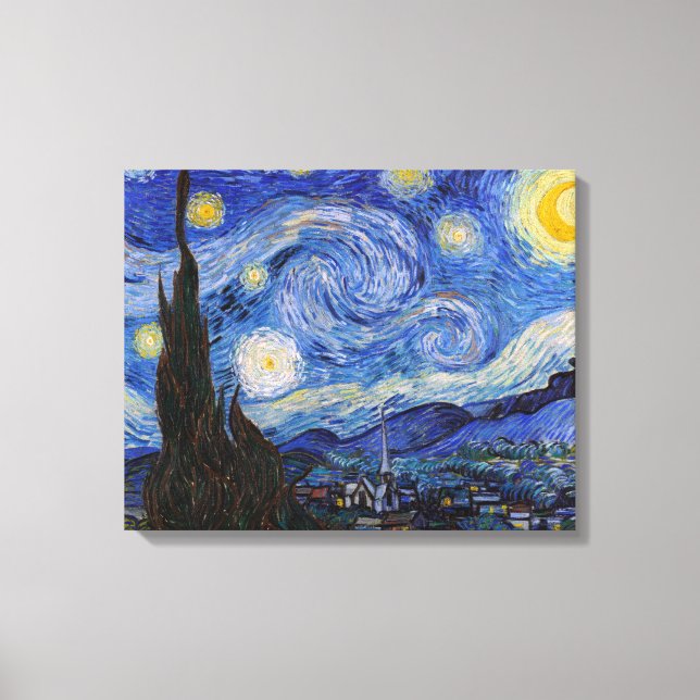 A Starry Night: Saint Remy av Vincent Van Gogh Canvastryck (Framsida)