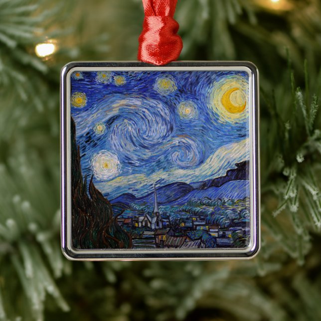 A Starry Night: Saint Remy av Vincent Van Gogh Julgransprydnad Metall (Träd)